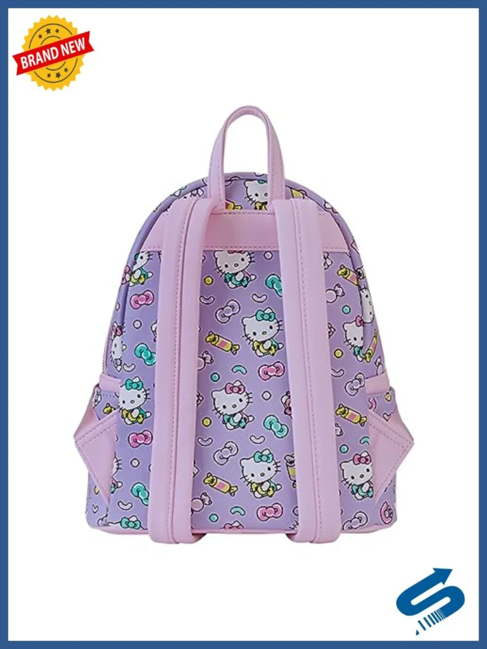 Faux Leather Hello Kitty Sweets Print Double Strap Shoulder Bag